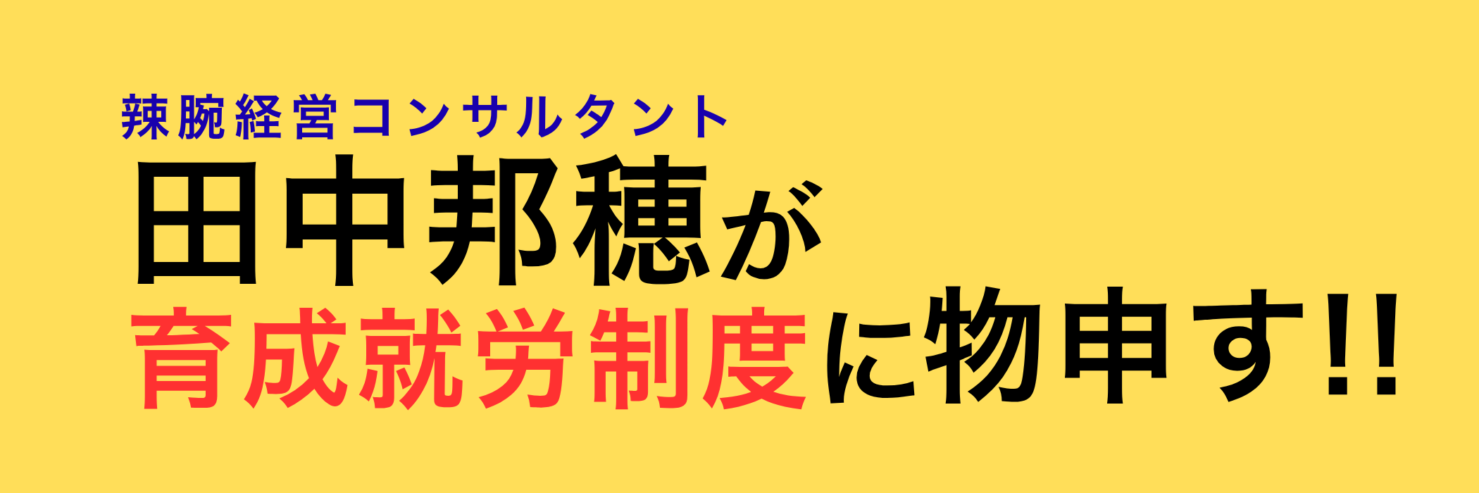 辣腕経営コンサルタント田中邦穂が育成就労制度に物申す!!